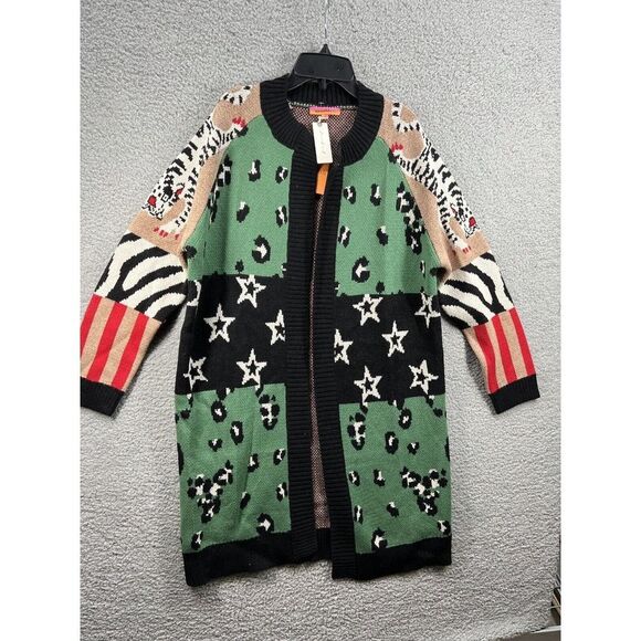 Anthropologie Vilagallo Starry Leopard Small Open Sweater Cardigan Knit $350 - Picture 3 of 8